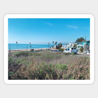 Grassy patch by California beachside Sticker